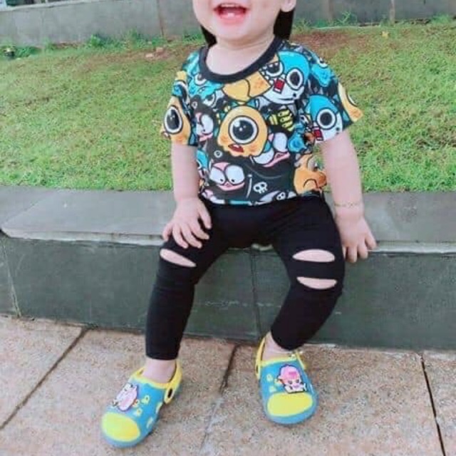 Quần legging rách gối cho bé QATE690