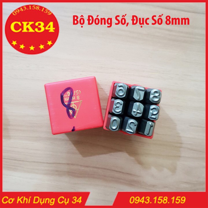 Bộ đóng số đục số 8mm - Xuôi