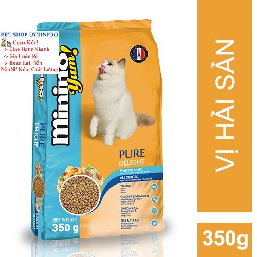 [Hoàn tiền 10%]  THỨC ĂN CHO MÈO Minino Yum dạng hạt Gói 350g thương hiệu pháp - Pet shop Uytinpro