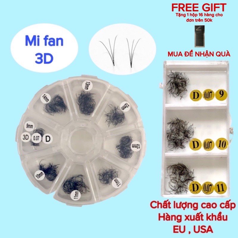 Mi fan 3d mix các loại, 1 hộp 500 fan hoặc 1000 fan