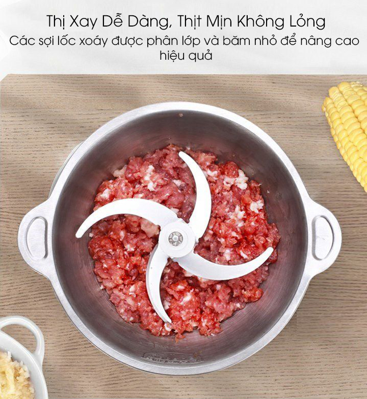 Máy Xay Thịt Inox đa năng Food Processor 200W Cao Cấp