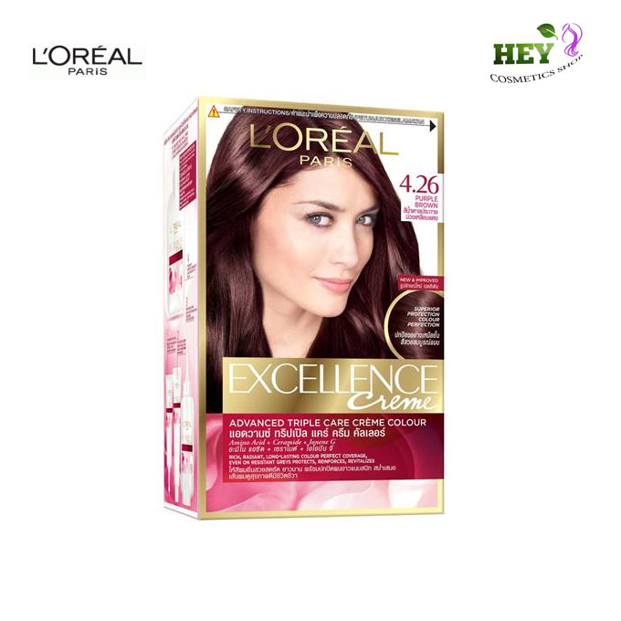 [HCM]Thuốc nhuộm tóc Loreal Exc Creme #4.26 Nâu tím ánh đỏ 172ml