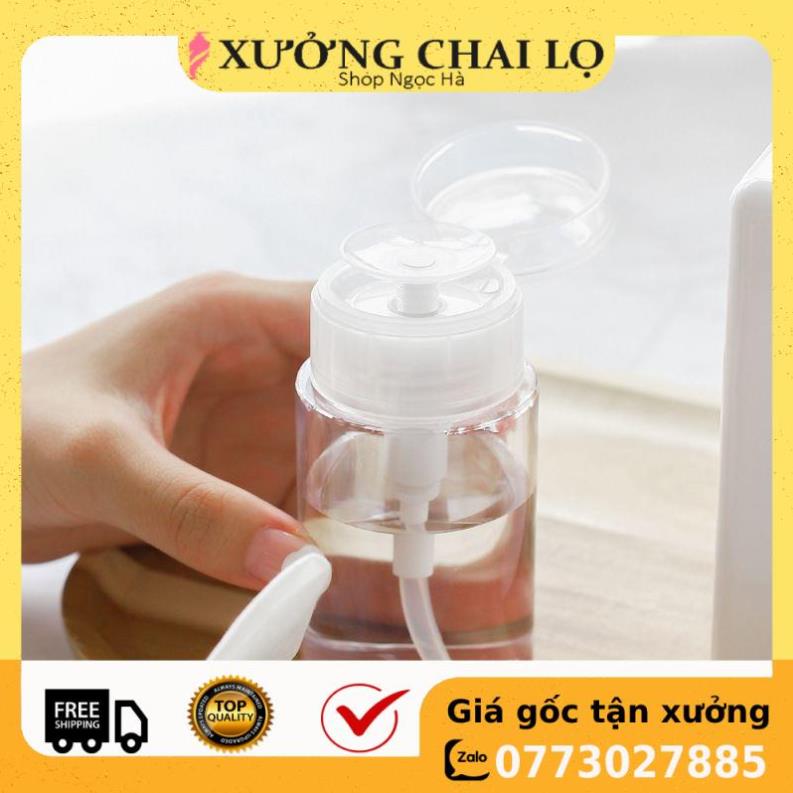 Chai Nhựa Pet Chiết Mỹ Phẩm Toner Có Nút Nhấn Tiện Lợi - Lọ Chiết Nước Tẩy Trang