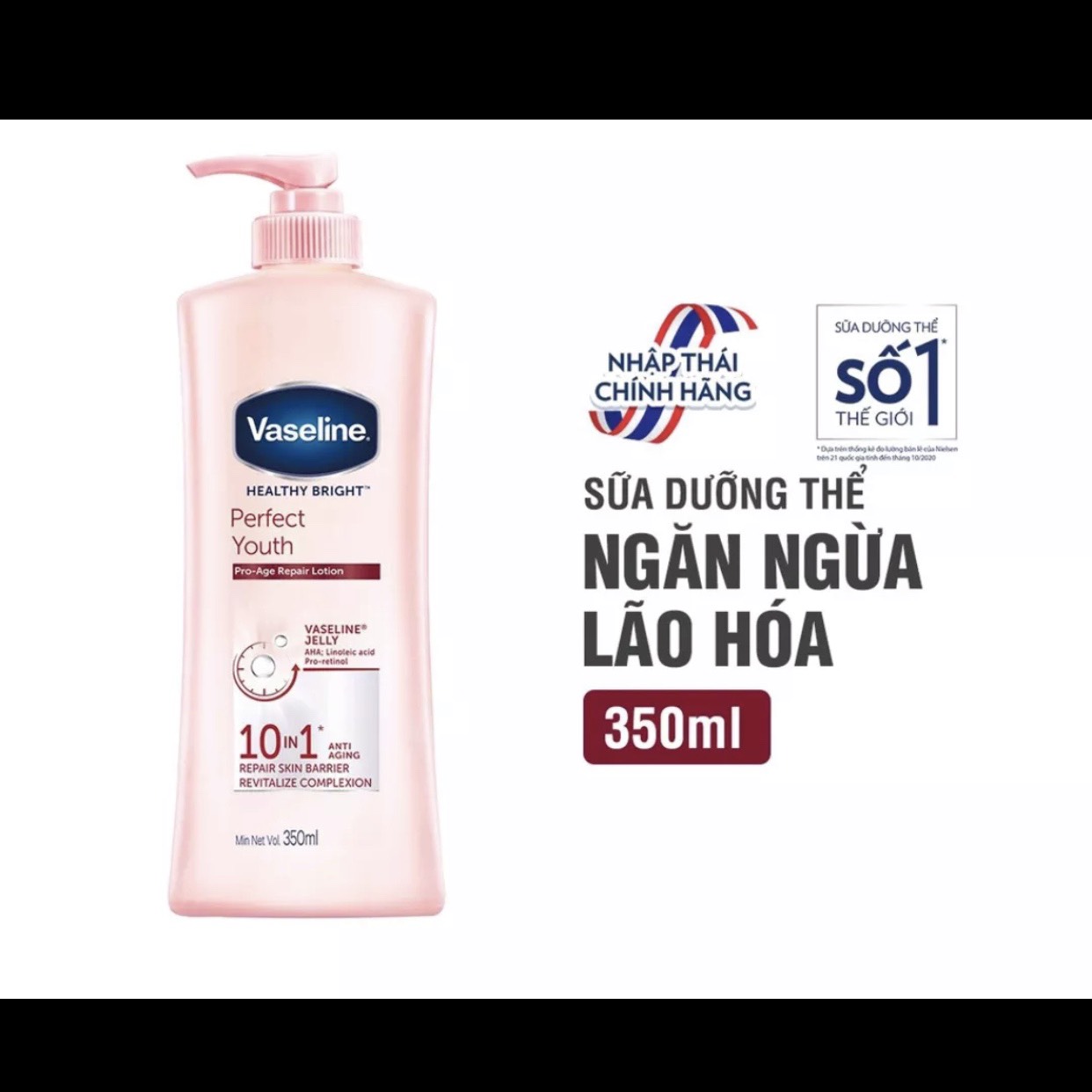 Sữa Dưỡng Thể Vaseline Trắng Da đủ loại 350ml