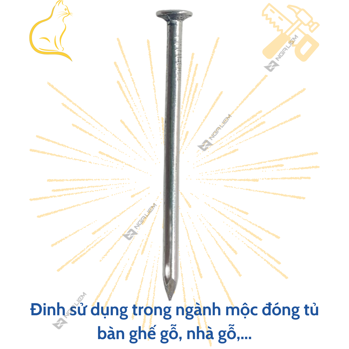 Đinh Chì Đóng Gỗ Loại Xịn Đủ Size Hàn Quốc (2cm; 2.5cm; 3cm; 4cm; 5cm; 6cm; ...; 100cm; 120cm) [Bán LẠNG]