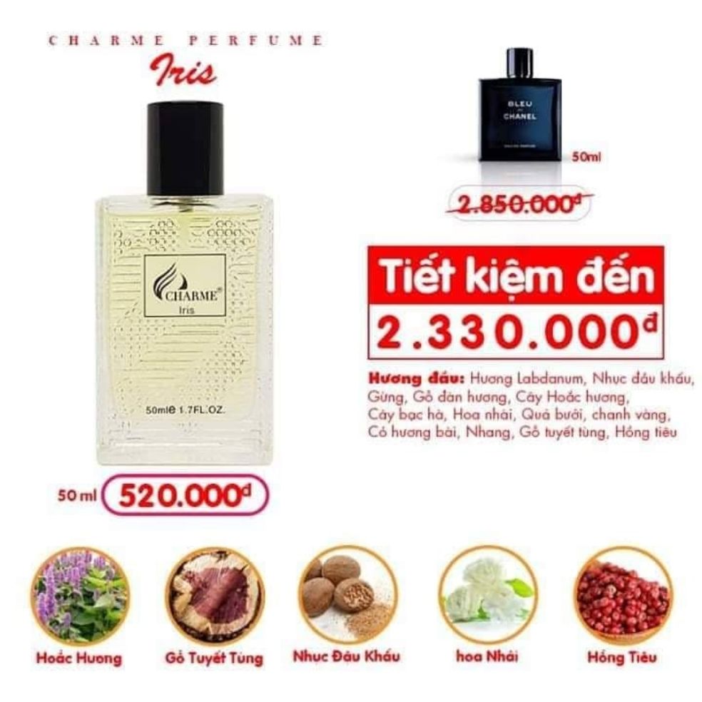 [HCM]nước hoa nam iric 50 ml