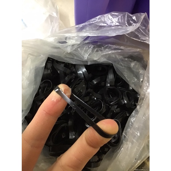 Gói 100g chun buộc tóc màu đen, đỏ, nâu