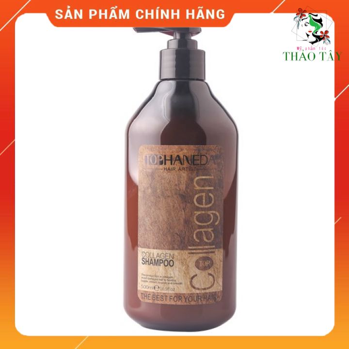 Dầu gội Top Haneda Collagen cho tóc khô hư tổn 500ml- Chai