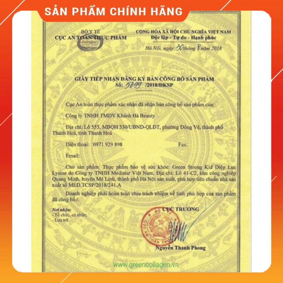 Chính hãng Diệp Lục Collagen