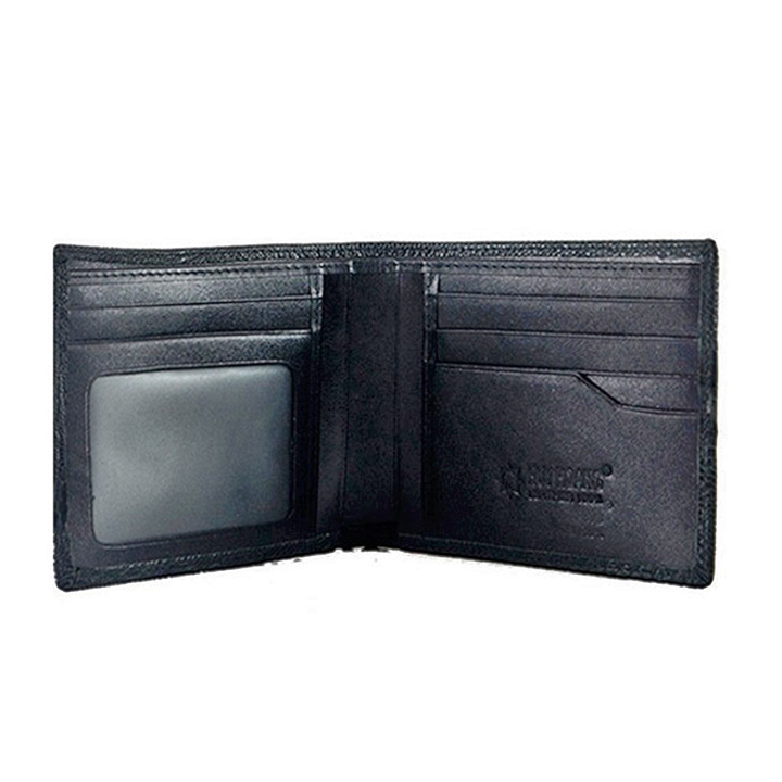 Bóp nam da đà điểu da trơn màu đen TH2426