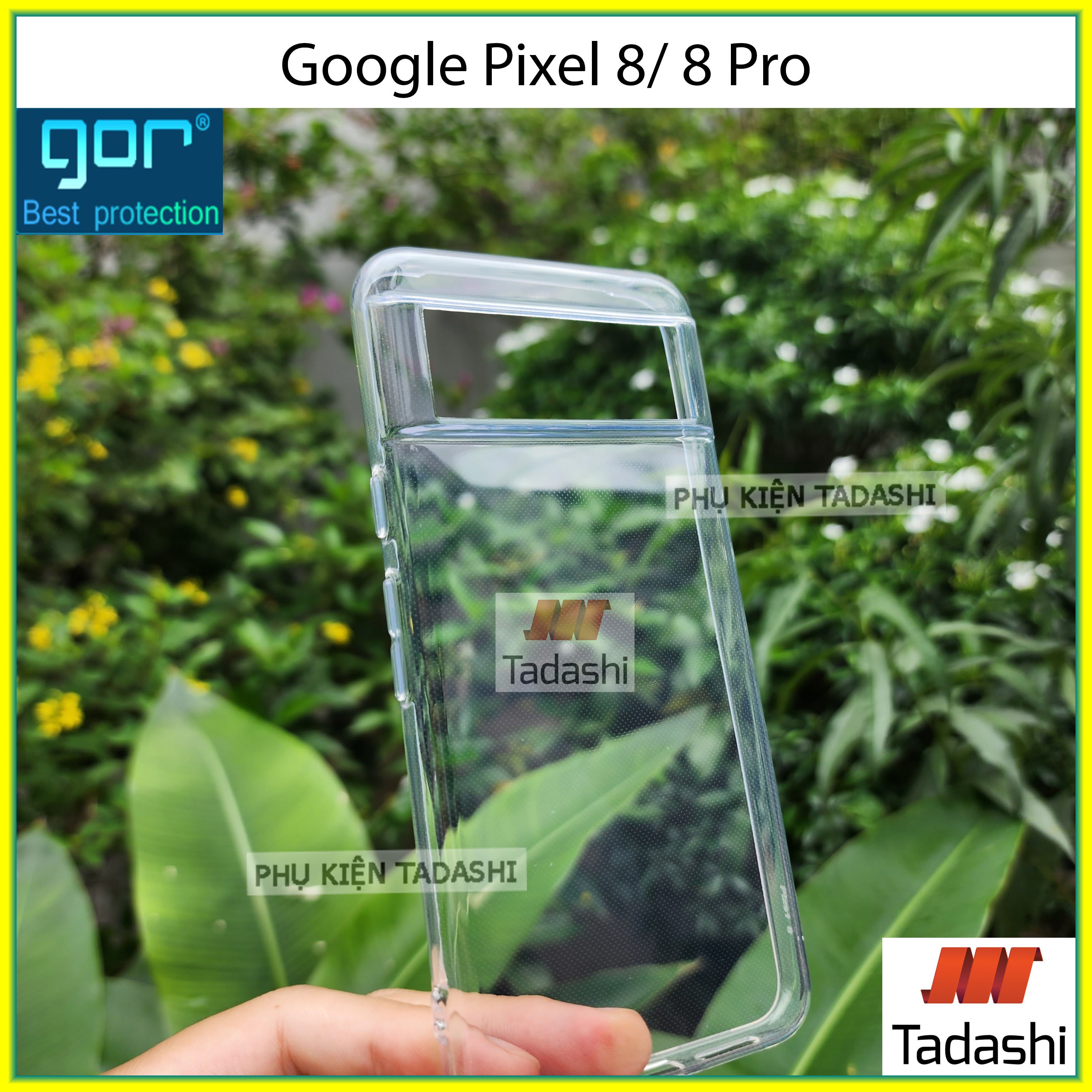 Ốp Lưng Dẻo Gor Google Pixel 8/ 8 Pro/ 8a, Pixel 7/ 7 Pro, Pixel 6/ 6a/ 6 Pro, Pixel 5/ 5a 5G, Google Pixel 9/ 9 Pro/ 9a/ 9 Pro XL, Pixel 4a/ 4a 5G/ 4 XL Trong Suốt, Có Gờ Bảo Vệ Camera - Chính Hãng Gor