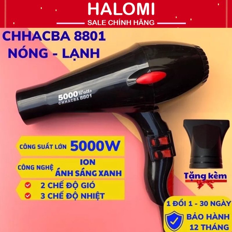 Máy Sấy Tóc Chhacba 5000w sấy công suất lớn 2 Chế Độ Gió, 3 Chế Độ Nhiệt chuyên dùng cho Studio