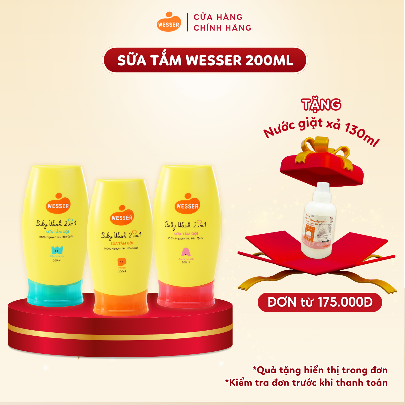 Sữa tắm gội Wesser 2 in 1 200ml [ BAO BÌ MỚI ]