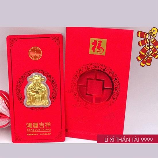 Bao Lì Xì Thần Tài Mạ Vàng