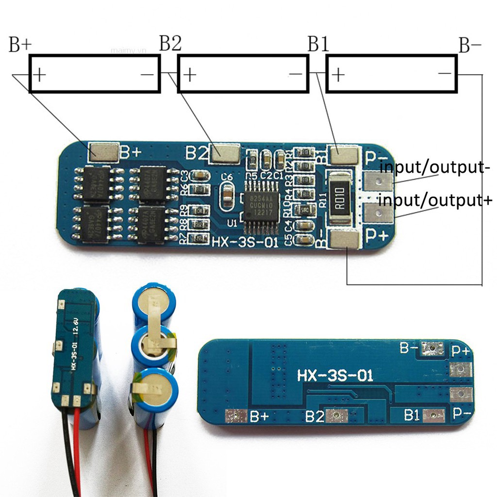 Mạch sạc và bảo vệ pin 3S 18650