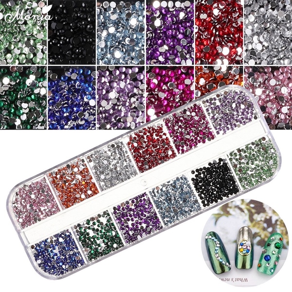 Khay đá chân lưới 12 ô mix màu trang trí móng