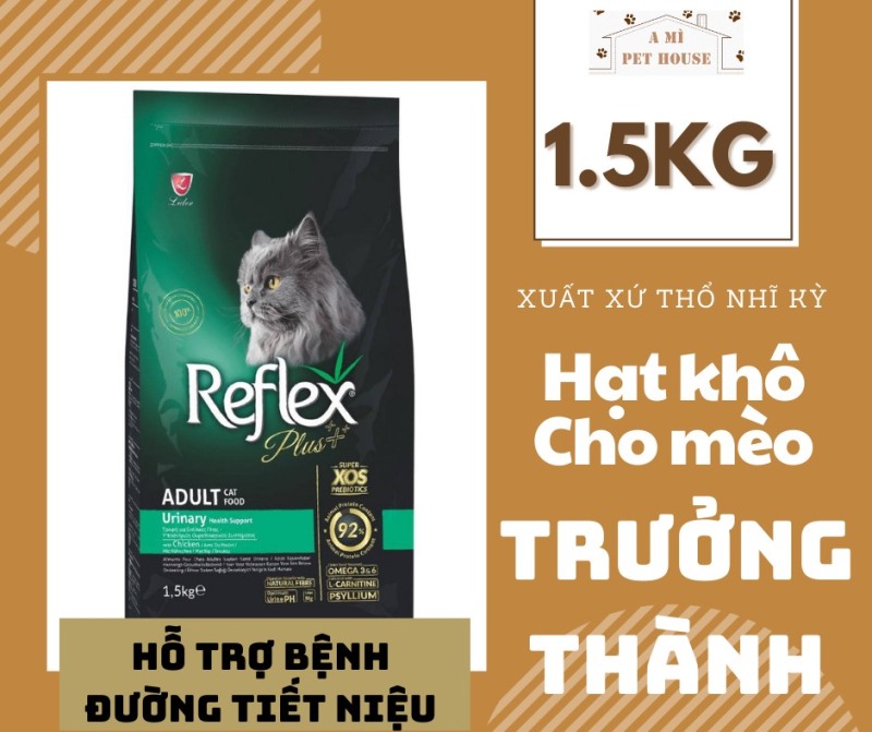 Hạt Reflex Plus Adult Thổ Nhĩ Kỳ Hỗ Trợ Đường Tiết Niệu, Mèo Bị Sỏi Thận Vị Gà- Thức Ăn Hạt Khô Cho Mèo Trưởng Thành URINARY CHICKEN