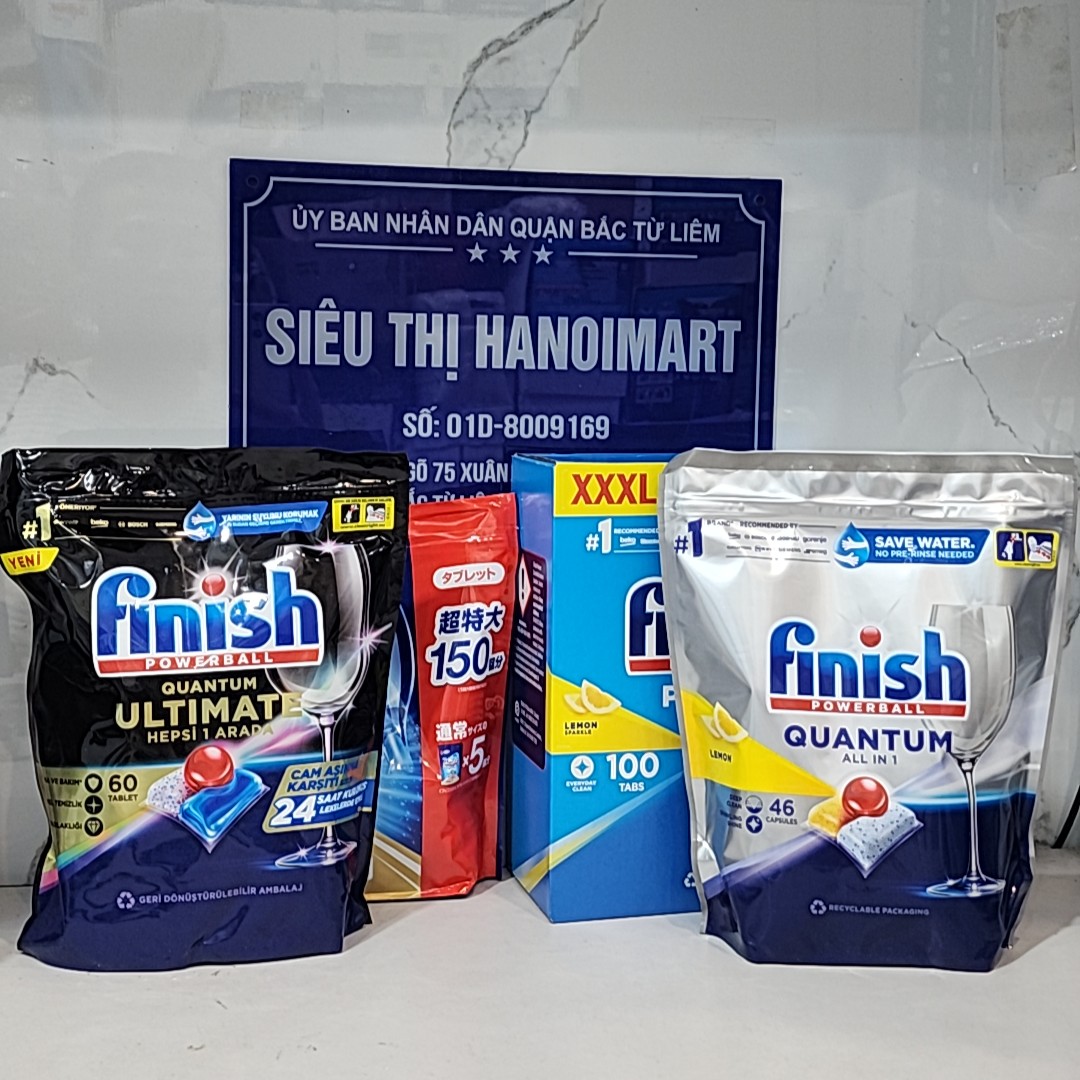 Viên rửa chén finish quantum Ultimate 60 viên, 72 V, 46V hoặc 100 viên rửa bát finish all in 1