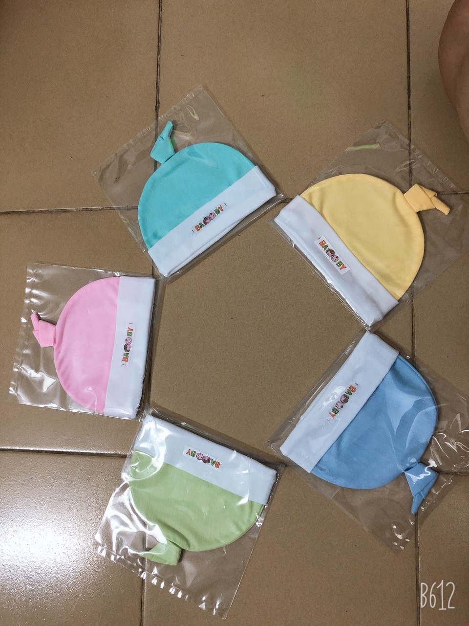 [HCM]Nón bé sơ sinh viền thun(nón tai thỏ màu bo ) cho bé 0-6th