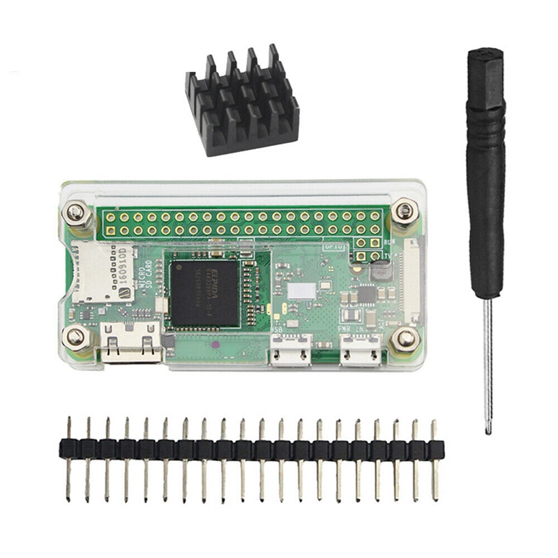 Acrylic Case 4 in 1 Kit for Raspberry Pi Zero W and Pi Zero with Heat Sink