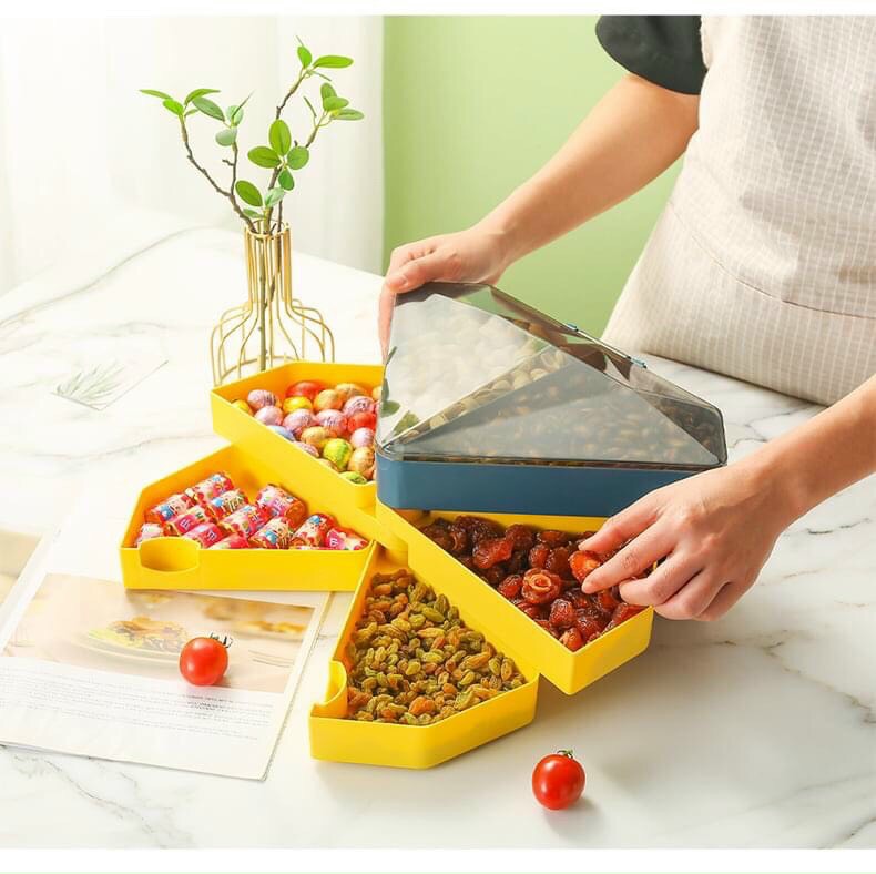 Hộp mứt kim cương 3 tầng xoay