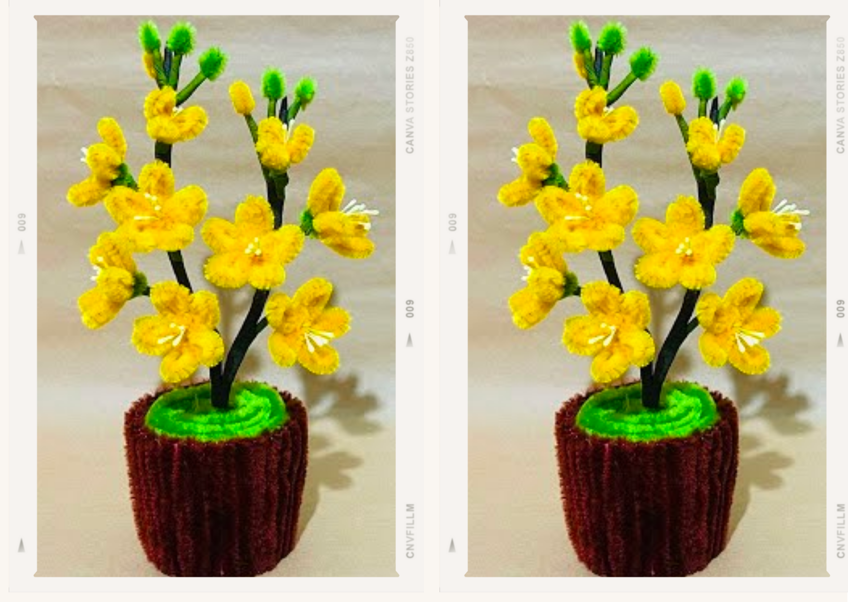Set làm hoa mai kẽm nhung trang trí tết