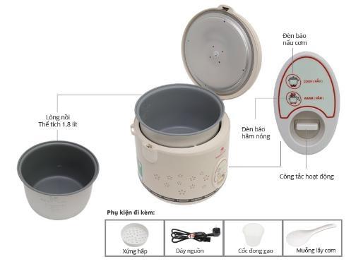NỒI CƠM ĐIỆN HAPPYCOOK HC-180 1.8 LÍT