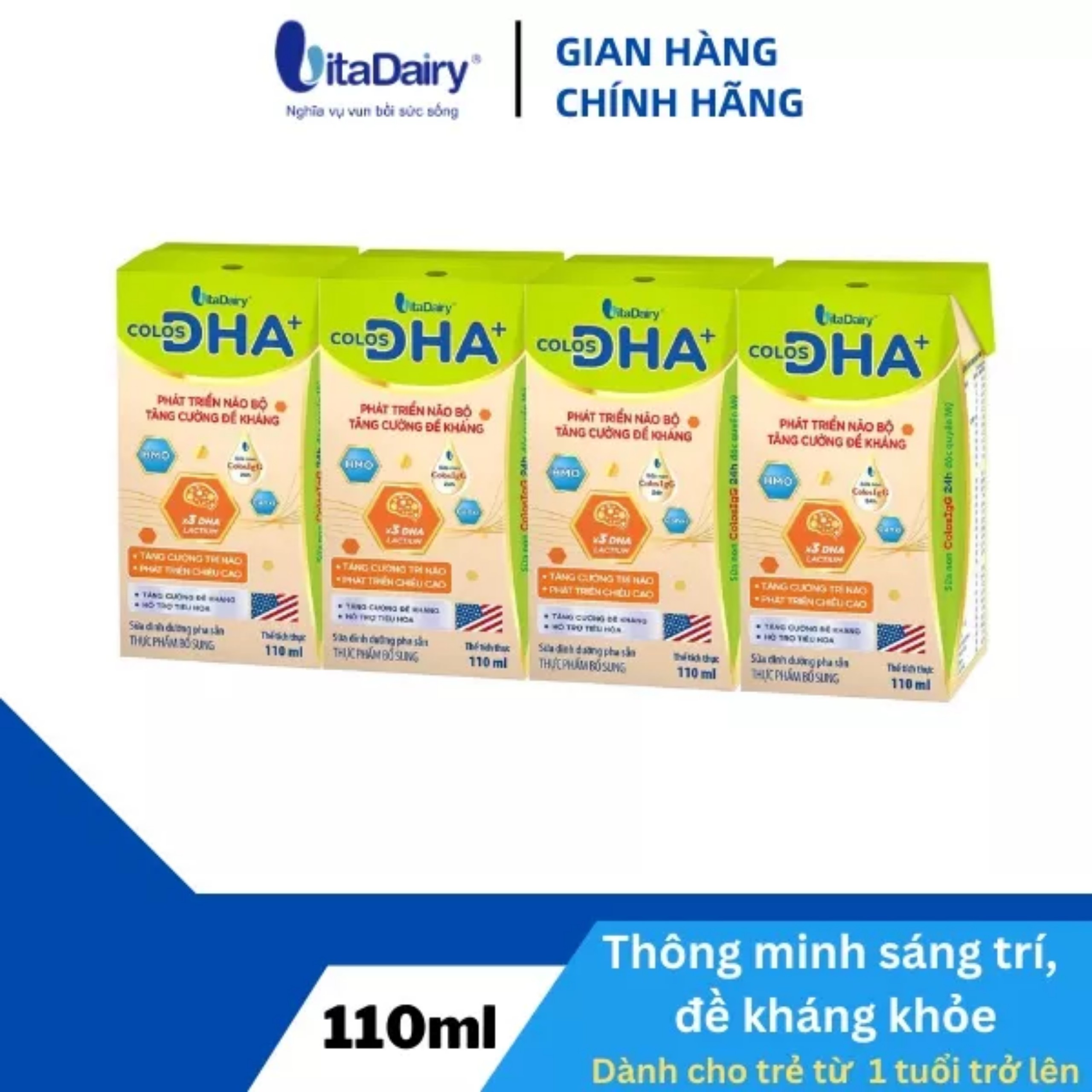 (HSD T7-2026) COMBO 5 Lốc 20 Hộp Sữa Bột Pha Sẵn Colos DHA+ 180ml.