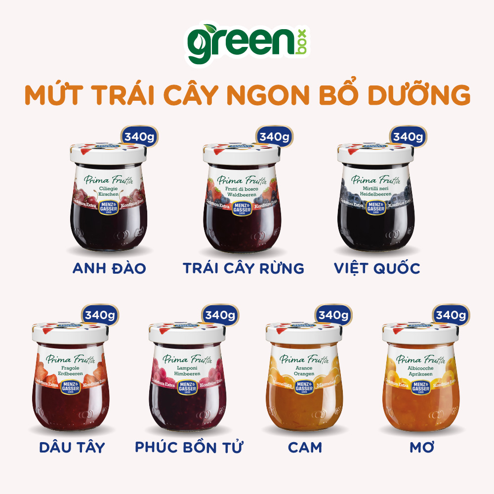 Mứt mơ Menz Gasser nhập khẩu Ý hũ 340g