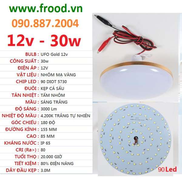 Bóng đèn LED UFO Gold 12v - 24w và 30w