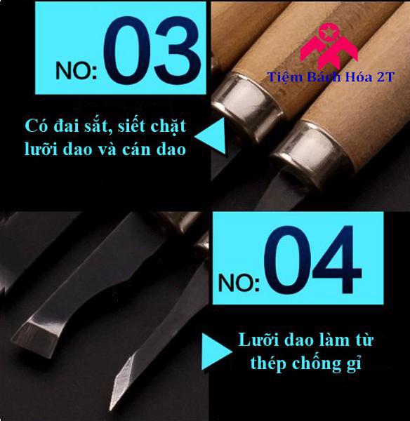 Bộ 12 dao khắc - đục - tiện gỗ đa năng
