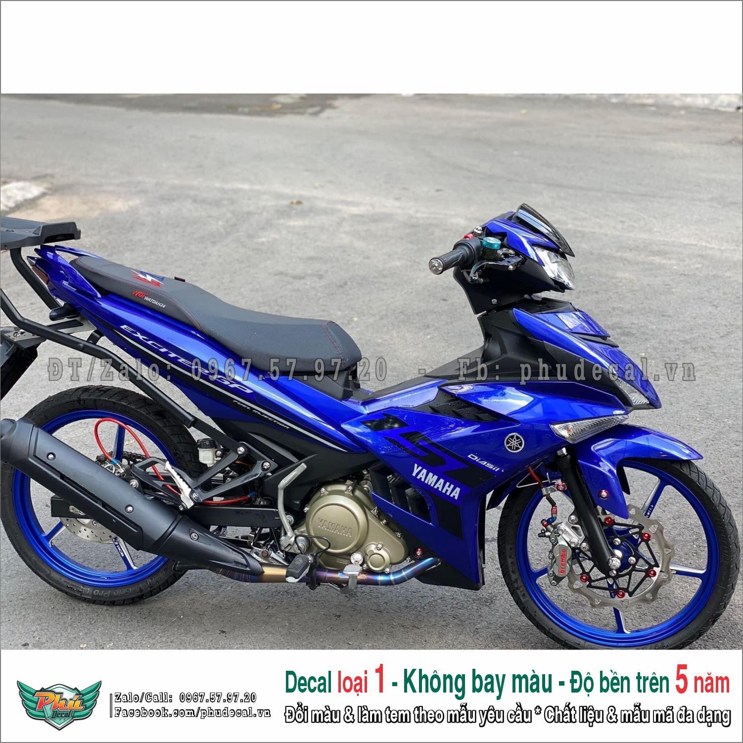 Tem rời exciter 150 xanh gp cover