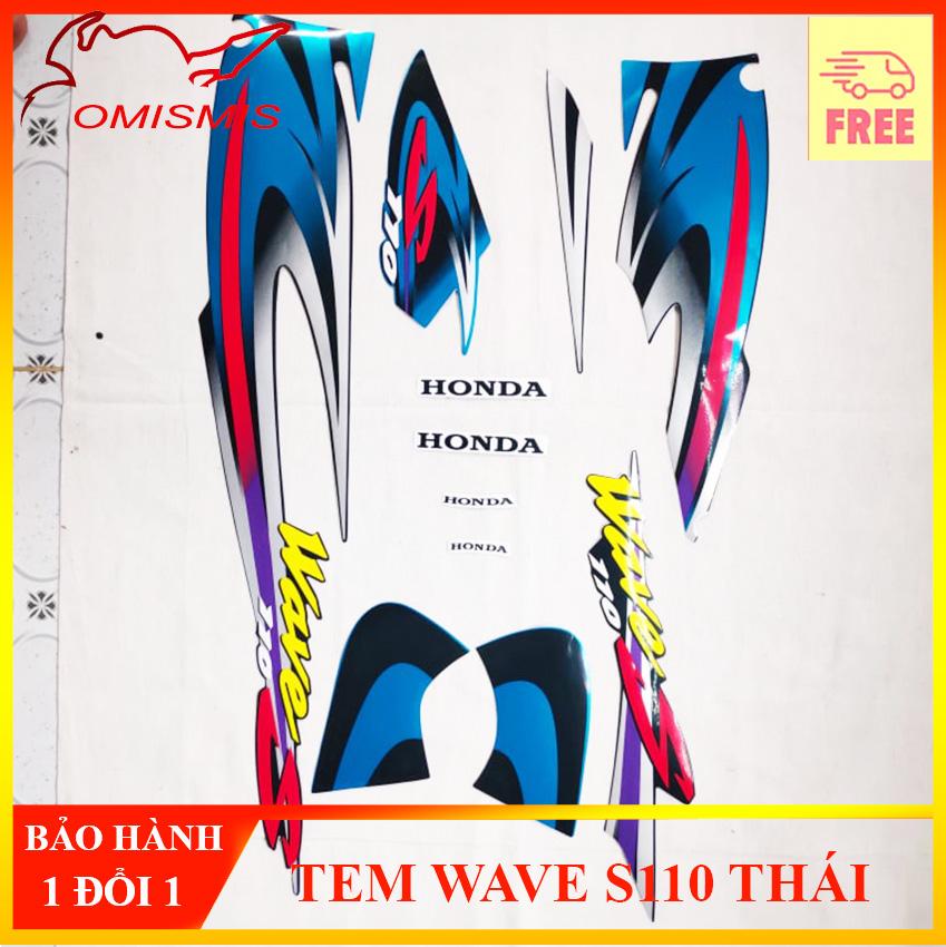 [HCM][WAVE S110 THÁI] BỘ TEM RỜI TEM DECAL TEM MẪU ZIN TEM XE MÁY TEM FULL 3 LỚP CHO WAVE S110 MÀU XANH