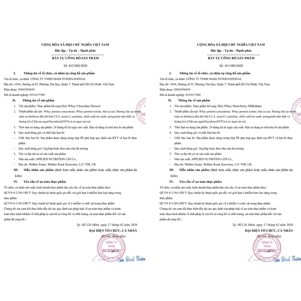 ❀  SỮA TĂNG CƠ APPLIED NUTRITION DIET WHEY APPLIED NUTRITION SAMPLE 1 LẦN DÙNG