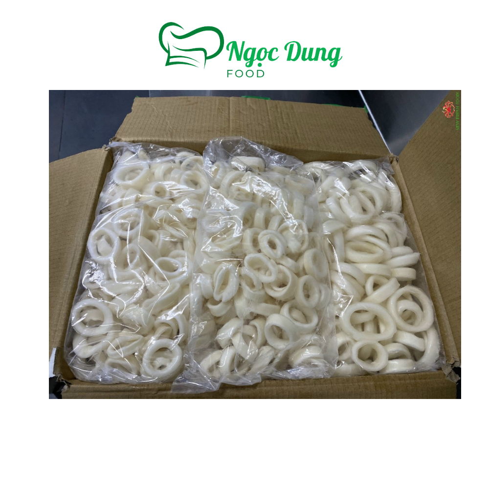 Mực cắt khoanh, mực vòng bịch 1kg net 5 (giao 2h tphcm)