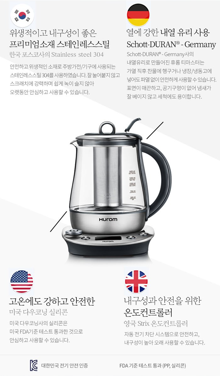 Ấm pha trà chưng yến Hurom tea master TM-P02FSS