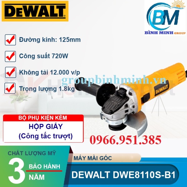 Máy mài góc Dewalt DWE8110S-B1 (Công tắc trượt)