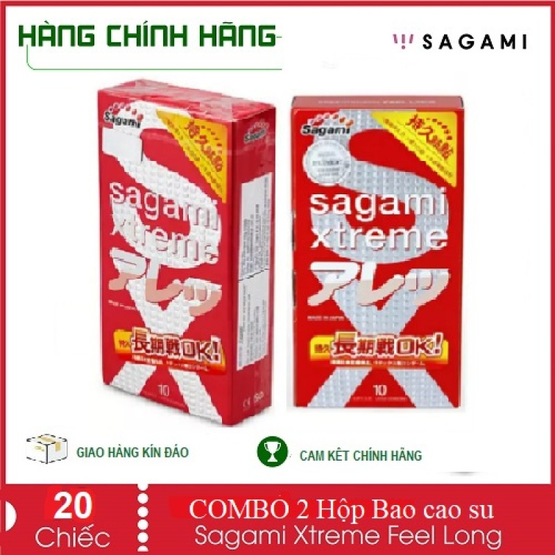COMBO 2 Hộp Bao Cao Su SAGAMI XTREME FEEL LONG Gân Gai Siêu Mỏng (20bao), mềm mại giữ lửa dài lâu TH STORE 01 .