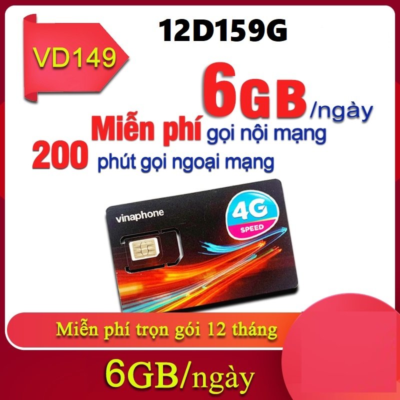Sim Vina 4G Trọn Gói 1 Năm Data Tốc Độ cao 5GB - 500GB 1 tháng Sài Mạng Thả Ga | Gói D500 / D219 , TD49 , FHAPPY , VD149 , BIG50Y , U1500  . FREESHIP - CHƯA KÍCH HOẠT.