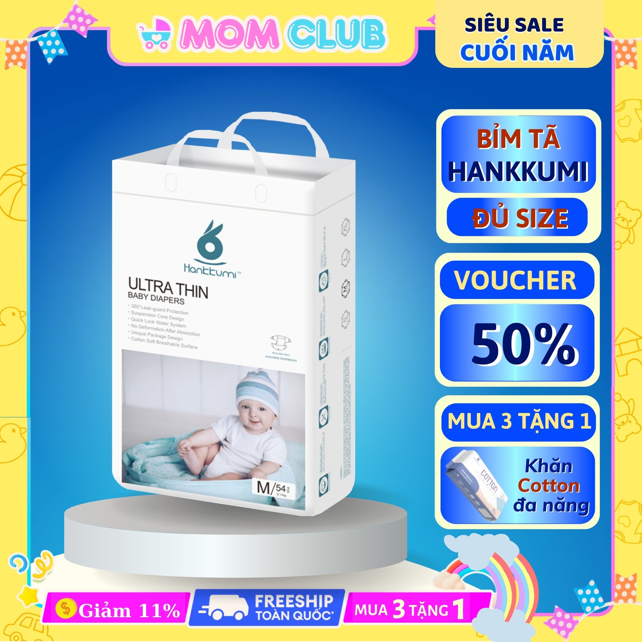 Tã Bỉm Quần Dán Cao Cấp Hankkumi Tã Dán Sơ Sinh Cho Bé Trẻ Em Đủ Size S/M/L/XL/XXL Newborn Nội Địa