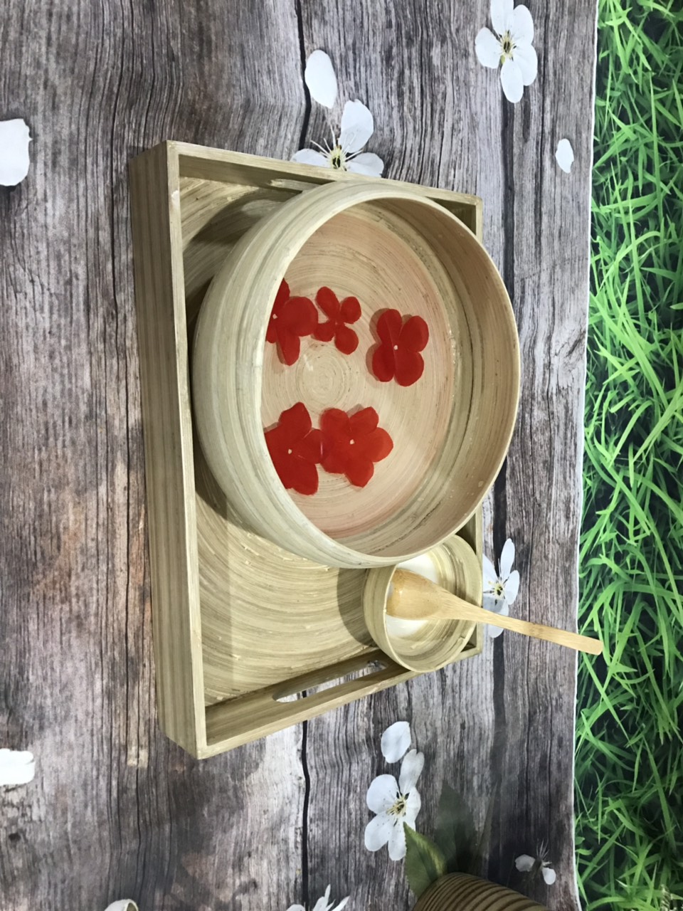 CHẬU RỬA MẶT CỐT TRE DÁNG BẦU (20CM)