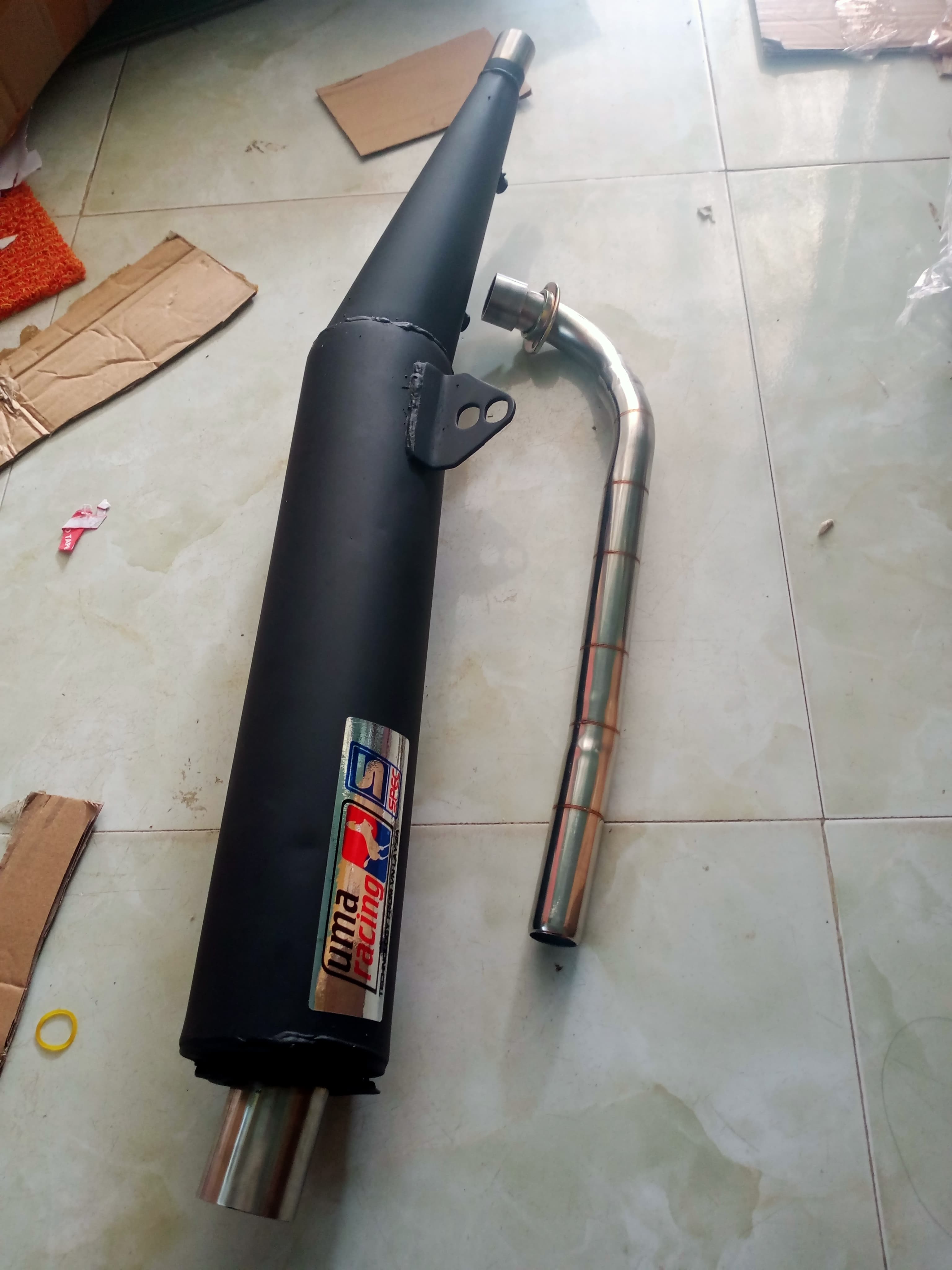 Pô Uma racing lắp sirius inox và đen