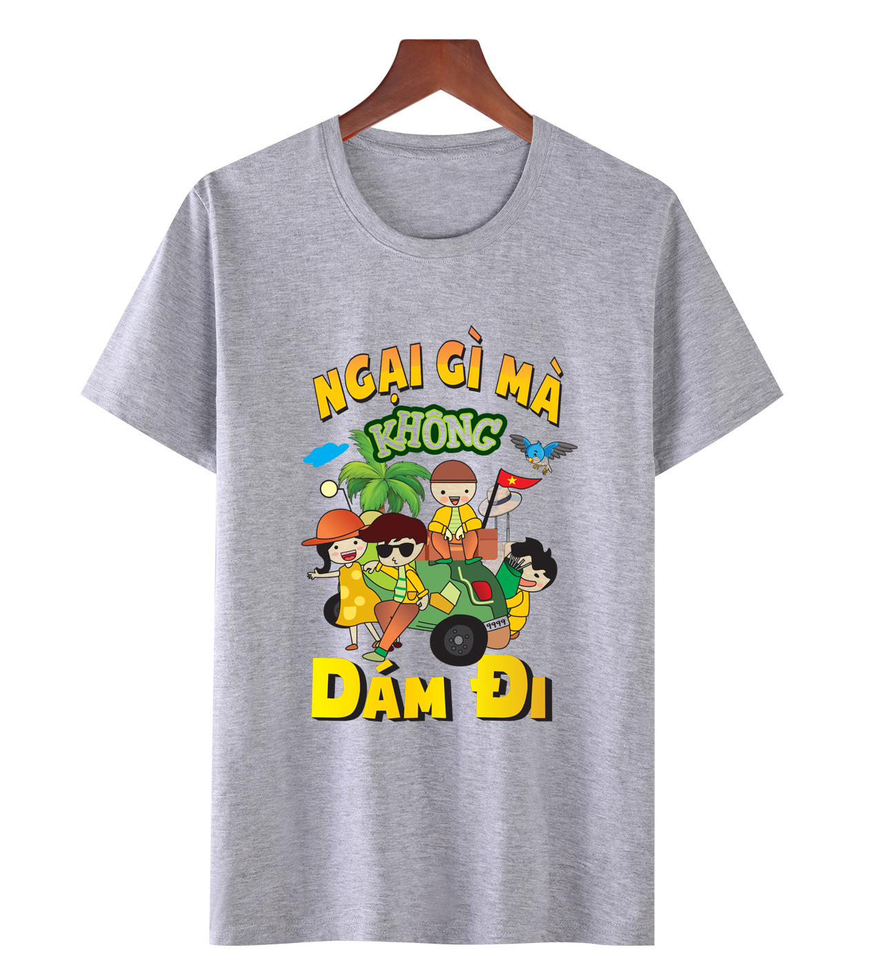Áo thun, áo phông đẹp NGẠI GÌ MÀ KHÔNG DÁM ĐI thích hợp để mặc đi du lịch, chất vải thoải mái ATDL18 thương hiệu LAVIESHOP