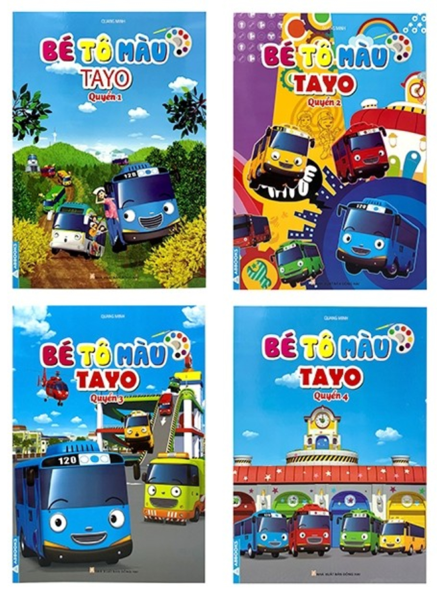 Combo bộ sách bé tô màu tayo