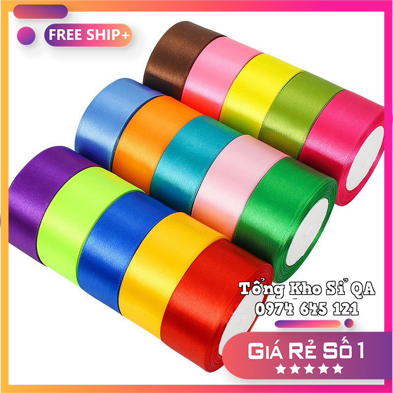 (Sỉ cuộn 22 mét) Ruy băng lụa satin bản rộng 4cm loại đẹp