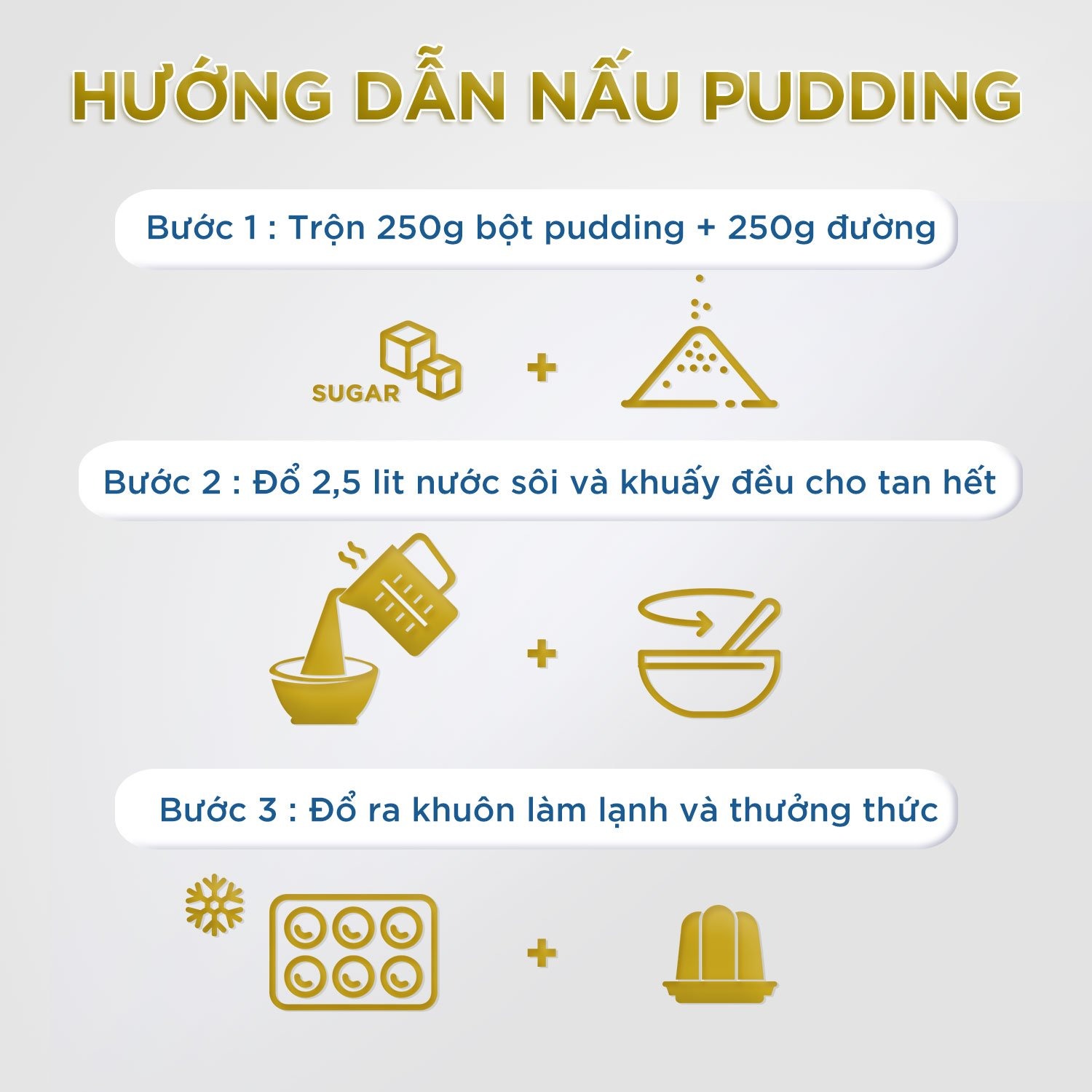 Bột Pudding Việt Nam gói 100g (nhiều vị)