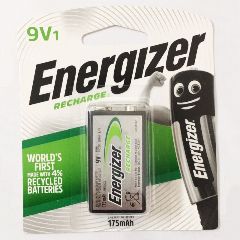 4 Vỉ Pin sạc 9V Energizer 175mAh  (pin sạc vuông )