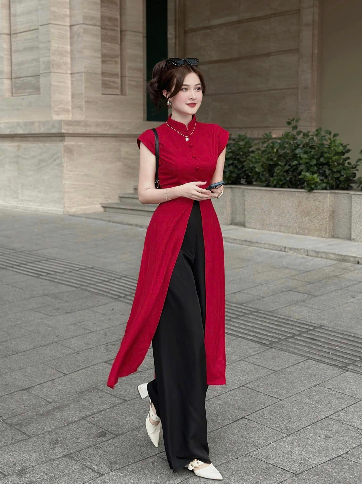Áo dài cách Tân Xẻ tà Lụa Cao Cấp💕𝑭𝑹𝑬𝑬𝑺𝑯𝑰𝑷💕 Giá gốc tận xưởng