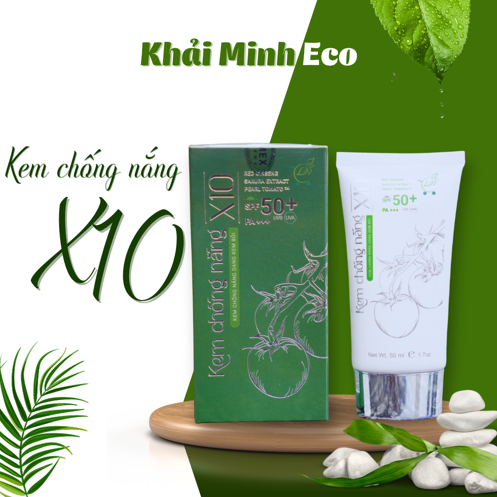 Kem chống nắng x10 - nâng tone tự nhiên - khải minh eco