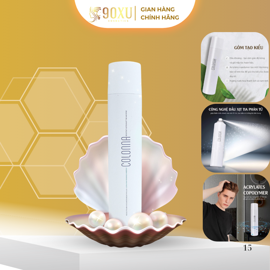 Gôm Xịt Giữ Nếp Tóc Colonna Ver 3 – Giữ Nếp Lâu, Hiệu Ứng Mờ, Không Bóng Tóc